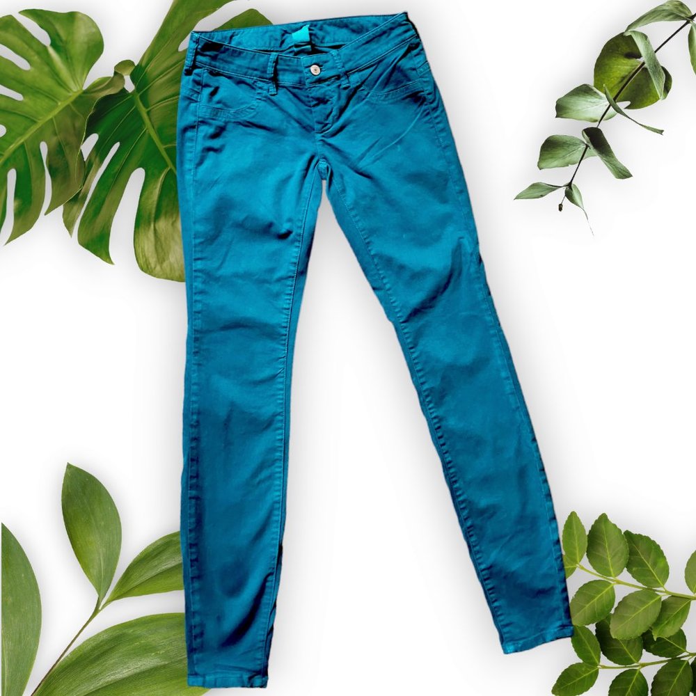 London Jeans Teal Skinny Jean, sz 0
